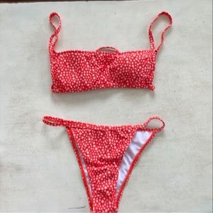 Red Floral Bikini Set